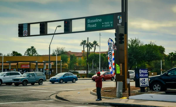 Arizona Usa Νοεμβριου 2019 Πινακίδες Και Πίνακες Πληροφοριών Baseline Road — Φωτογραφία Αρχείου