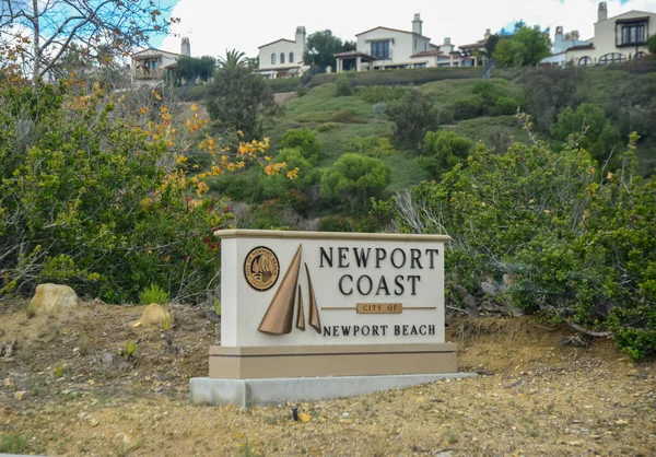 California Usa November 2019 Newport Coast Information Sign Side Road — Fotografia de Stock
