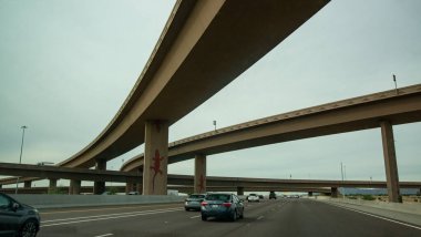 ARIZONA, USA - DECEMBER 02, 2019: two-level trestle on a highway in Arizona