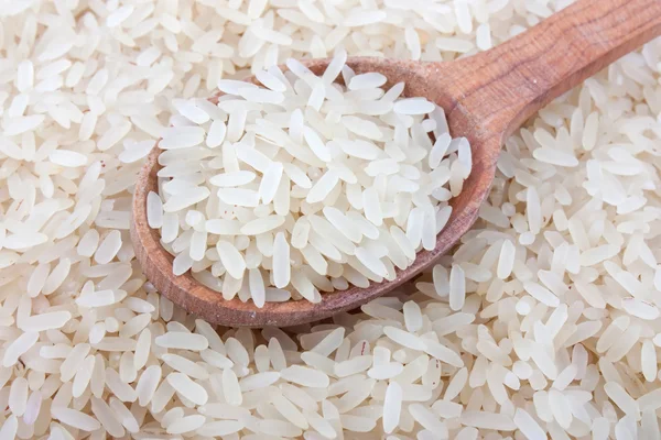 Beyaz pirinç kaşığı — Stok fotoğraf