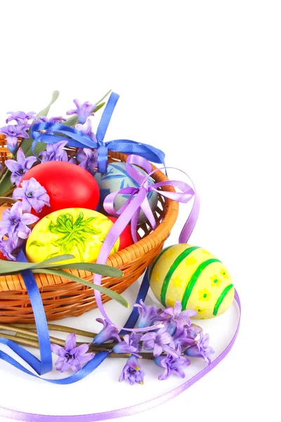 Jaja wielkanocne z kwiatami — Zdjęcie stockowe