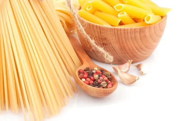 Different types of pasta & dishes — Stock Photo, Image