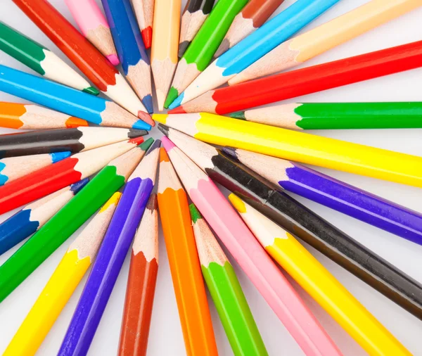 Bir sürü renkli kalem. — Stok fotoğraf