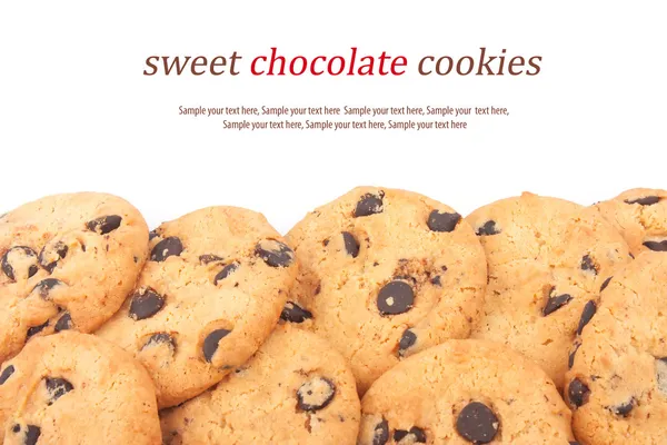 Chocolate chips cookies fond — Photo