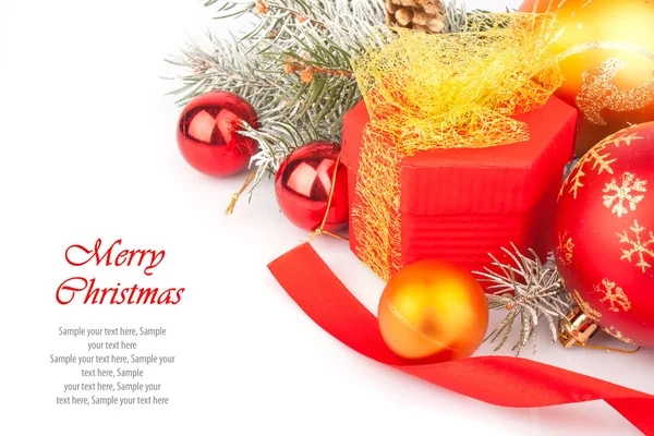 Christmas accessories in red — Stock Photo, Image