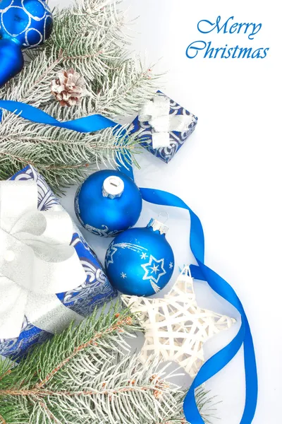 Weihnachten Stillleben in Blau — Stockfoto