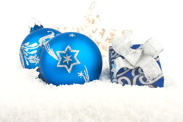 Christmas ball on snow — Stock Photo, Image