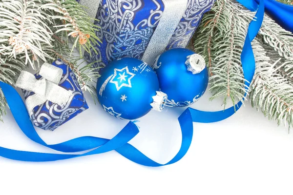 Christmas still life in blue — Stock Photo, Image