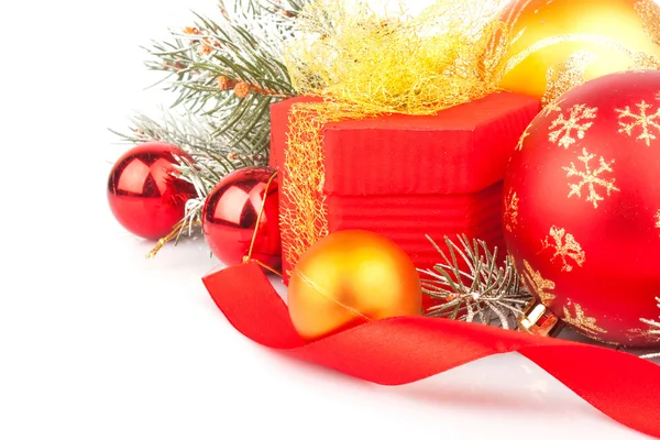 Christmas accessories in red — Stock Photo, Image