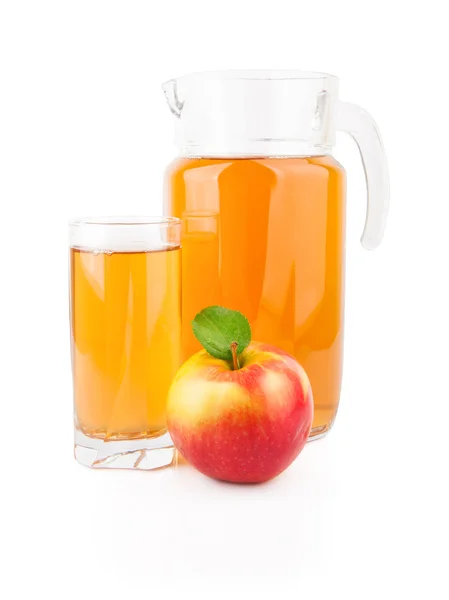 ガラスの瓶にリンゴ ジュース — ストック写真