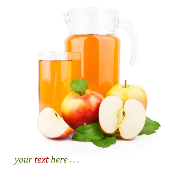 Apple juice in glass jar — Stock Photo, Image