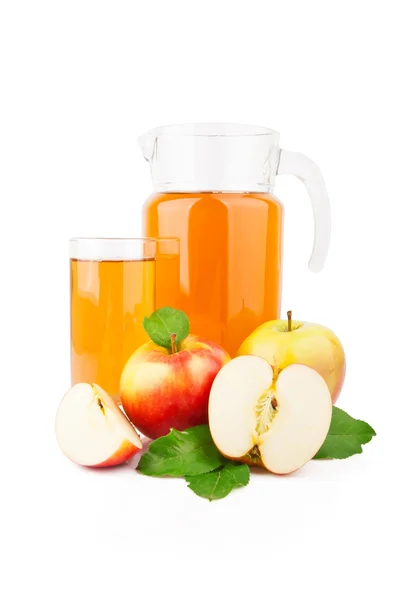 Apple juice in glass jar — Stock Photo, Image