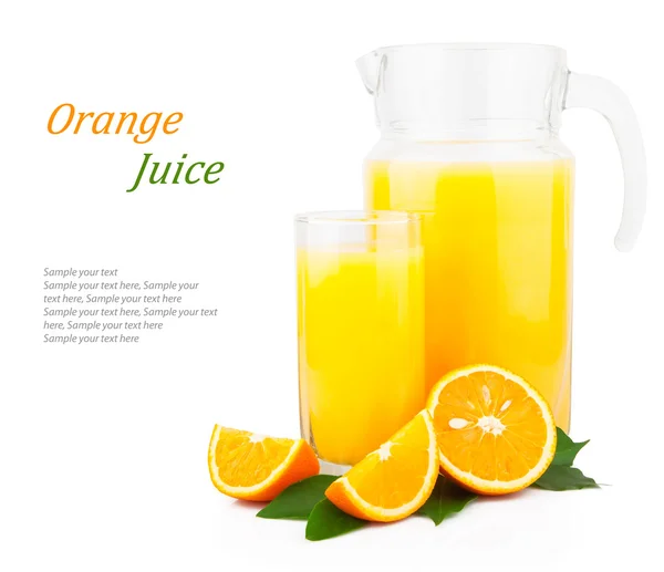 Orange juice in glass jar — Stock Photo, Image