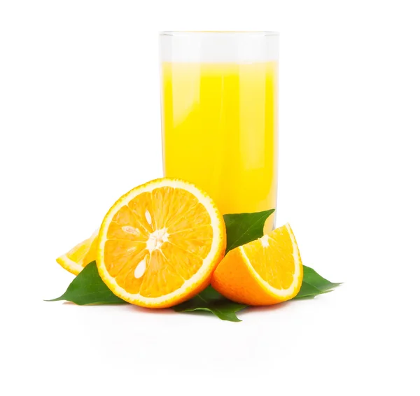 Sumo de laranja em frasco de vidro — Fotografia de Stock