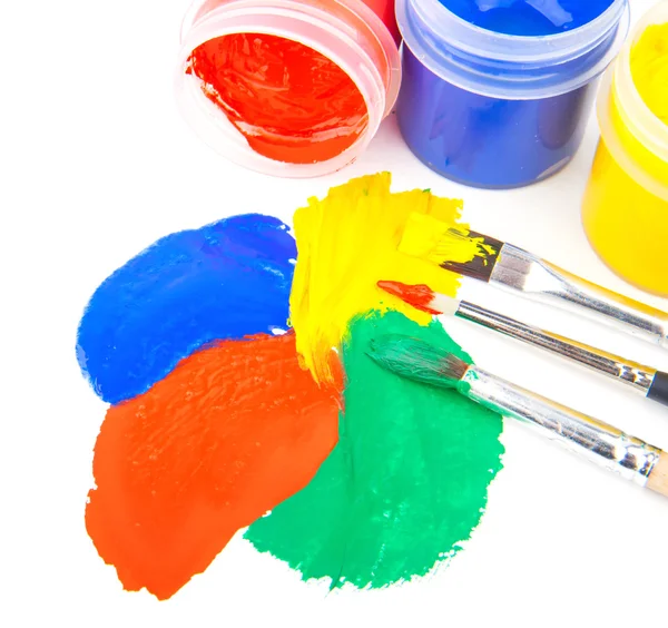 Paint strokes with brushes — Stock Photo, Image