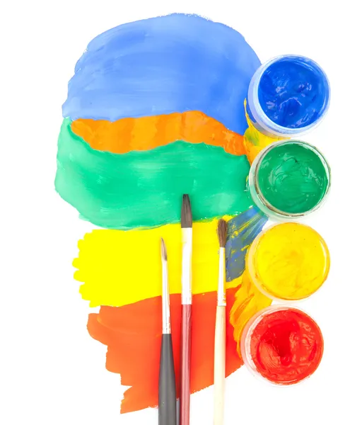 Paint strokes with brushes — Stock Photo, Image