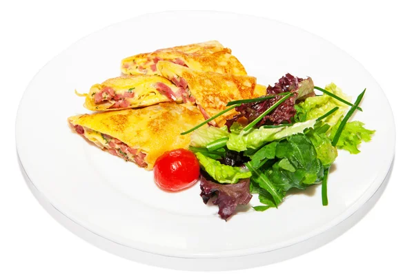 Pancake con prosciutto — Foto Stock