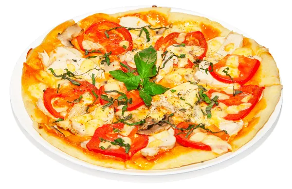 Pizza con pollo — Foto Stock