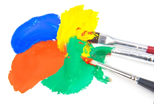 Paint strokes with brushes — Stock Photo, Image