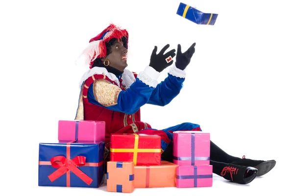 Zwarte Piet con regali — Foto Stock