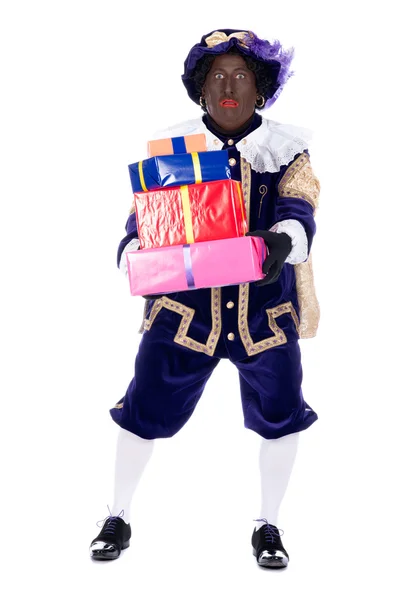 Zwarte Piet com presentes — Fotografia de Stock
