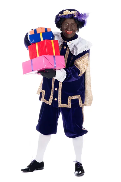 Zwarte Piet avec des cadeaux — Photo