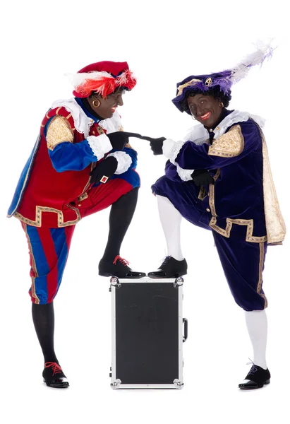 Zwarte Piet and his co-worker — Stock Photo, Image
