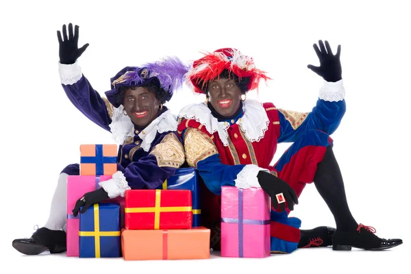 Zwarte Piet mit Geschenken — Stockfoto