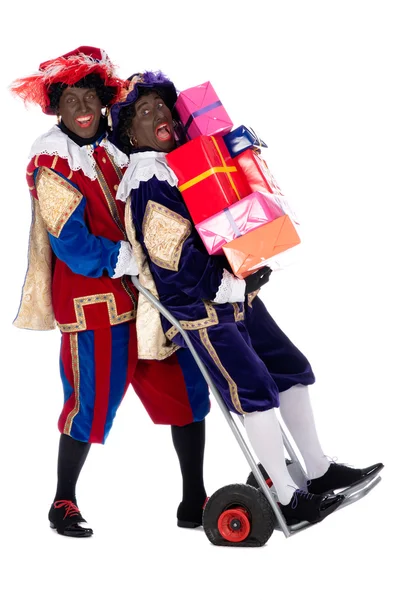 Zwarte Piet mit Geschenken — Stockfoto