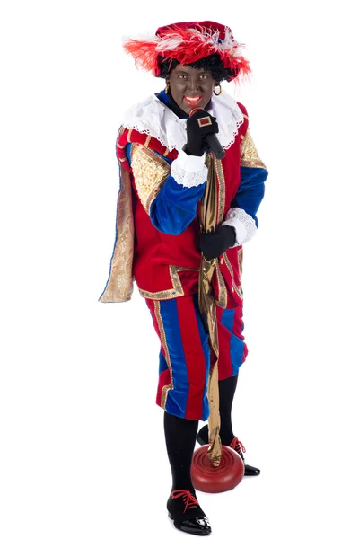 Zwarte Piet is singing — Stock Photo, Image