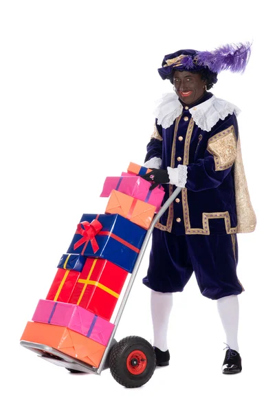 Zwarte Piet with presents — Stock Photo, Image