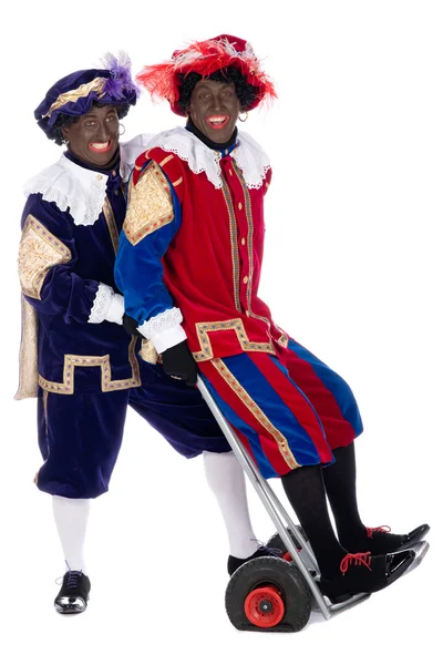 Zwarte Piet and his co-worker — Stock Photo, Image