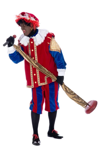 Zwarte Piet está cantando — Fotografia de Stock