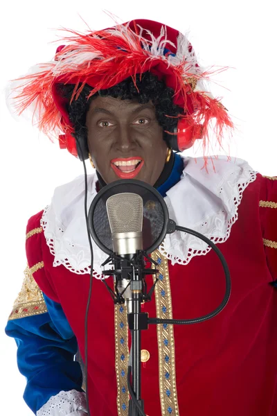 Zwarte piet sjunger — Stockfoto