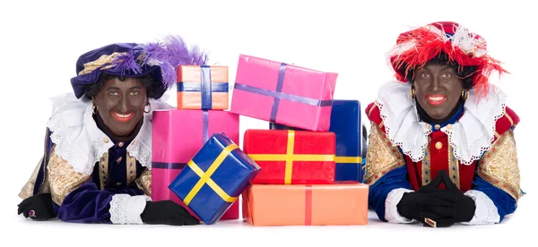 Zwarte Piet dengan banyak hadiah — Stok Foto