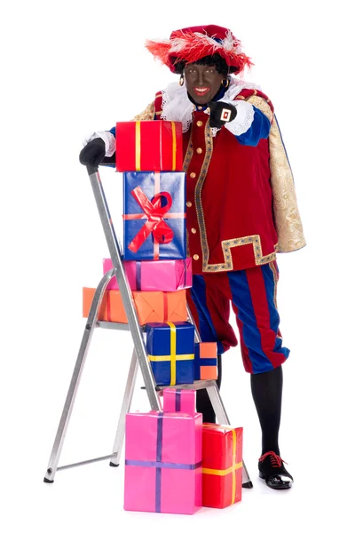 Zwarte Piet with presents — Stock Photo, Image