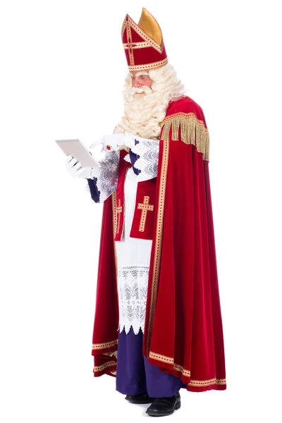 Sinterklaas with a tablet — Stock Photo, Image