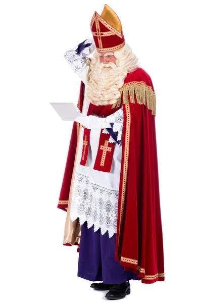 Sinterklaas mit Tablet — Stockfoto