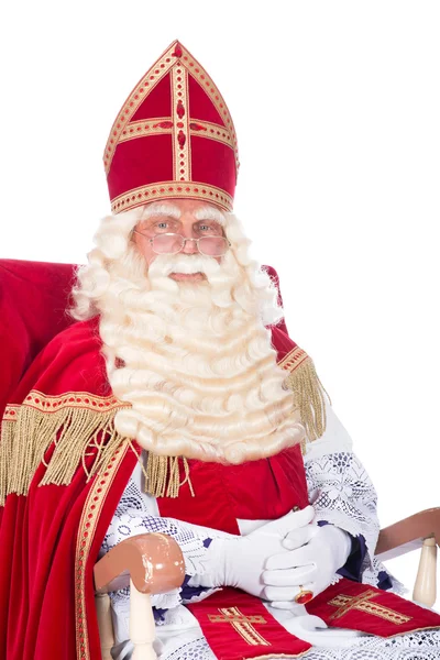 Sinterklaas koltuğu üzerinde — Stok fotoğraf