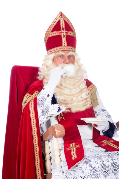Sinterklaas koltuğu üzerinde — Stok fotoğraf
