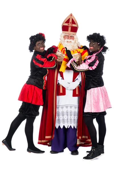 Sinterklaas med en kall — Stockfoto