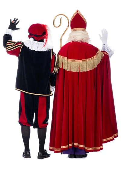 Sinterklaas et Black Pete par derrière — Photo