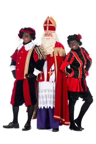 Sinterklaas and a couple of his helpers — Stock Photo, Image