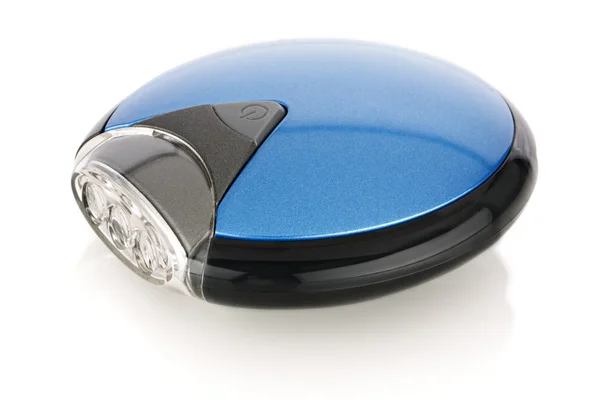 Blue LED round flashlight — Stock Photo, Image