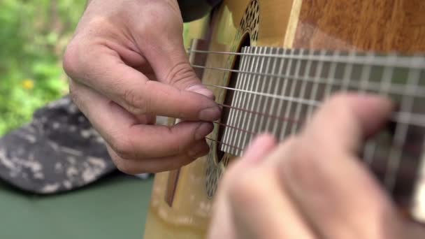 Playing the Guitar — Stock Video