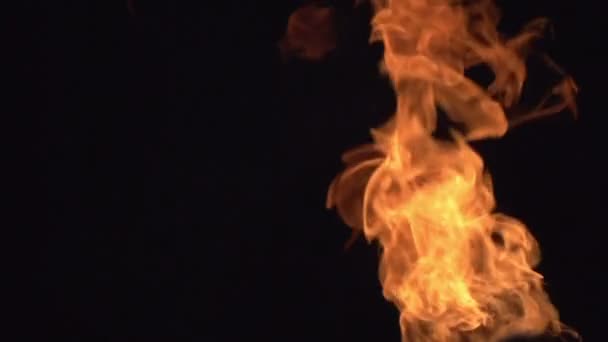 Feuerwolke bricht auf schwarzem Hintergrund aus — Stockvideo