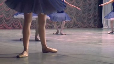 Sahne Alanı'nda balerin dans pointe ayak