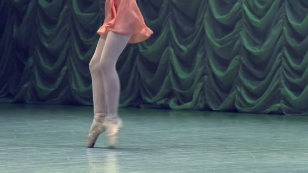 Ballerina in gonna di seta che balla sul palco — Video Stock