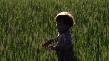 kaçarken buğday alanda çocuk