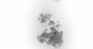 Yanan büyük bir cisimden siyah duman yükselir. Kameradan orta mesafede yanmış ekipman ve binaları canlandırmak için ideal.